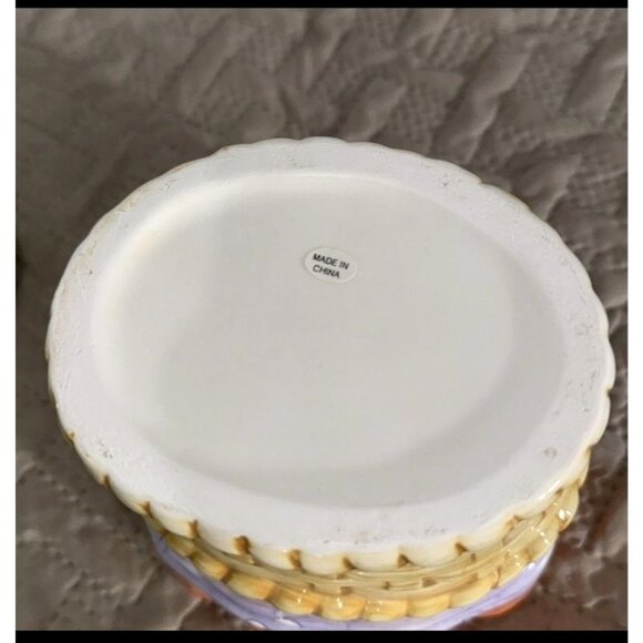 Ceramic Carrot Basket Cookie Jar With Chick Lid - Picture 5 of 8
